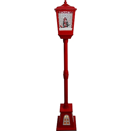 Fraser Hill Farm Let It Snow Series 53 in. Musical Street Lamp with Lighted Base, FHSL053A-RD1