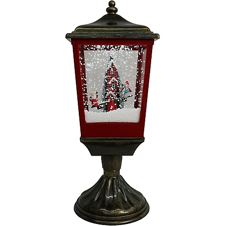 Fraser Hill Farm Let It Snow Series 20.5 in. Musical Tabletop Lamp with Seesaw Santa, FHST021A-BLK1