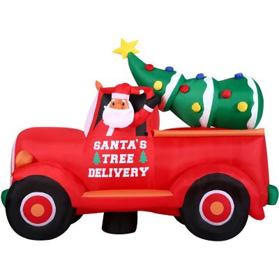 Fraser Hill Farm 6 ft. Pre-Lit Inflatable Pickup Truck Christmas Decoration