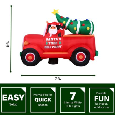 Image showing  6 ft. Outdoor Pre-Lit Pickup Truck Inflatable Christmas Decoration