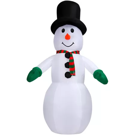 Fraser Hill Farm 10 ft Lighted Inflatable Snowman Christmas Decoration Christmas Inflatables