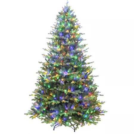 Christmas Time CT-SN065-ML 2m St Nicholas Pine Christmas Tree with Multi-Color LED Lights Artificial Christmas Trees