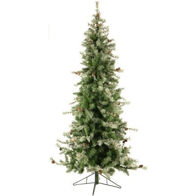 Christmas Time 7.5 ft. Stowe Fir Slim Artificial Christmas Tree with Warm White LED Lights, CT-SF075-LED