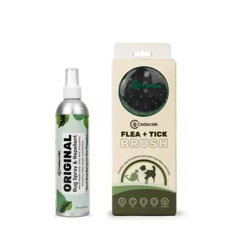 Cedarcide Flea and Tick Pet Brush with Cedarcide Original 8 oz. Insect Repellent