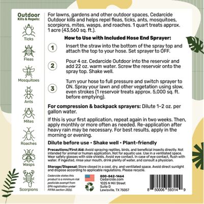 Image showing  Outdoor Bug Control (PCO Choice Concentrate), Lemongrass, 1 qt. Refill (No Sprayer)