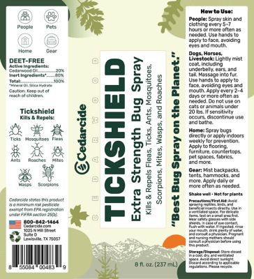 Image showing  Tickshield Extra-Strength Bug Spray, Cedarwood, 8 oz.