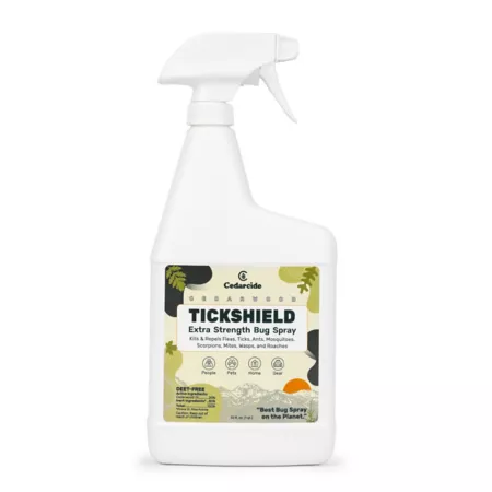 Cedarcide Tickshield Extra Strength Bug Spray Cedarwood 1 Quart. Insect Repellent