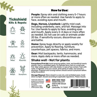 Image showing  Tickshield Extra-Strength Bug Spray, Cedarwood, 1 qt.