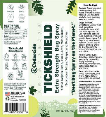 Image showing  Tickshield Extra-Strength Bug Spray, Lemongrass, 8 oz.
