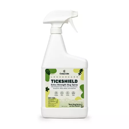 Cedarcide Tickshield Extra Strength Bug Spray Lemongrass 1 Quart. Insect Repellent