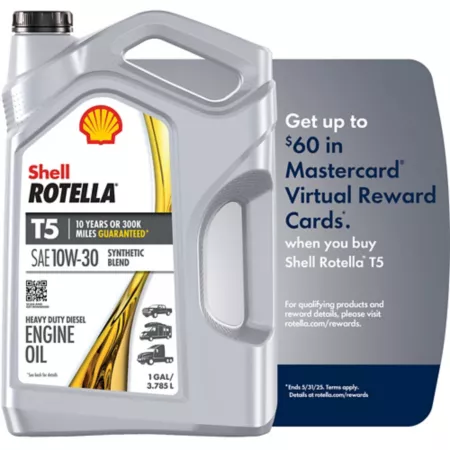 Rotella shell 1 gal Synthetic Blend Oil 10W-30 T5 Motor Oils