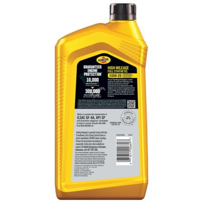 Image showing  1 qt. 0W20 High Mileage Full Synthetic Oil