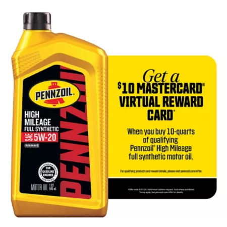 Pennzoil 1 quart High Mileage 5W-20 Full Synthetic Oil Motor Oils