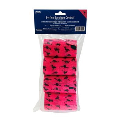 Image showing  Cohesive Horse Bandage, Flamingo, 4-Pack