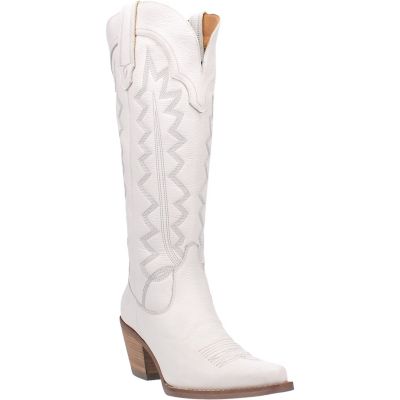 Dingo Women's High Cotton Tall Leather Western Snip Toe Boots