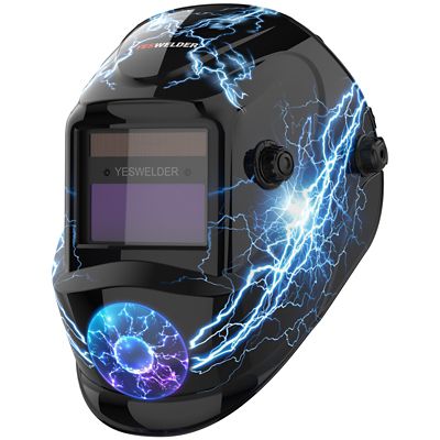 YesWelder 3.64 in. x 1.67 in. 9-13 Shade Welding Helmet, LYG-L500A-A