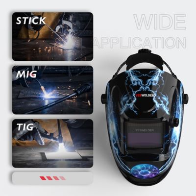 Image showing  3.64 x 1.67 in. 9-13 Shade Welding Helmet, LYG-L500A-A