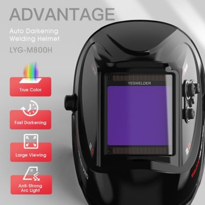Image showing  3.66 in. x 3.93 in. 5-9/9-13 Shade Welding Helmet, LYG-M800HP