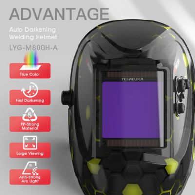 Image showing  3.66 x 3.93 in. 5-9/9-13 Shade Welding Helmet, LYG-M800HP-A