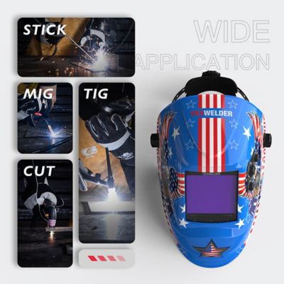 Image showing  3.66 in. x 3.93 in. 5-9/9-13 Shade Welding Helmet, LYG-M800H-B