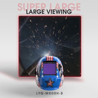 Image showing 7 th YesWelder 3.66 x 3.93 in. 5-9/9-13 Shade Welding Helmet, LYG-M800H-B