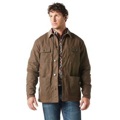 Wrangler Men's Western Lined Canvas Barn Coat Very good barn coat, wears well, a bit warmer than I expected because I was expecting a flannel or blanket lining instead of the quilted one it had