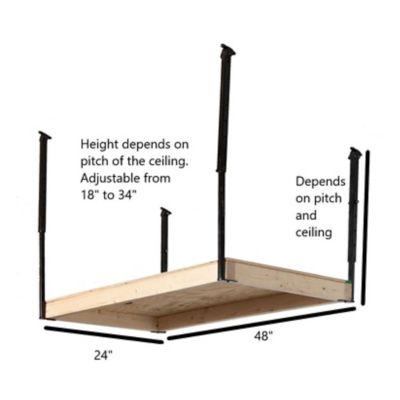 Image showing  Adjustable Ceiling Shelf, 24 in. x 48 in., Unfinished