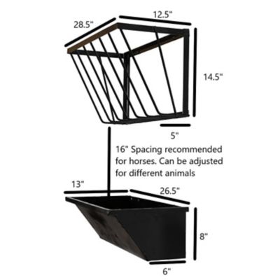 Image showing  30 lb. Steel Feed Trough and Hay Rack