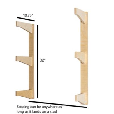 Image showing  3 Tier Lumber/Ski/Ladder Rack, Unfinished, S3LSLRU