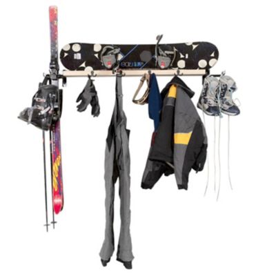 SHEDorize Ski/Snowboard Shelf with 10 Hooks, Unfinished (48 in.), SSSS10HU