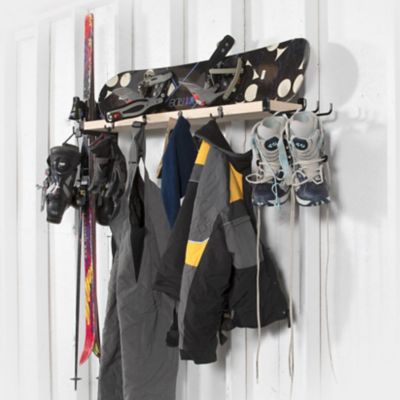 Image showing  Ski/Snowboard Shelf with 10 Hooks, Unfinished (48 in.), SSSS10HU