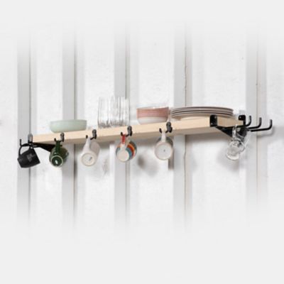 Image showing  Ski/Snowboard Shelf with 10 Hooks, Unfinished (48 in.), SSSS10HU