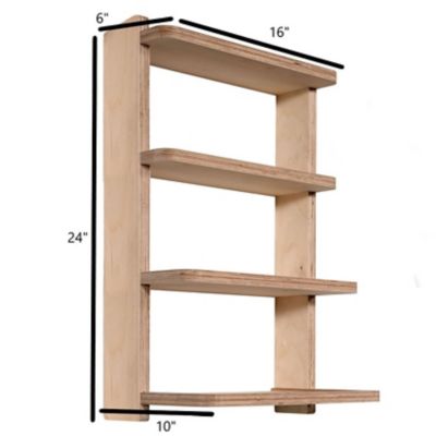 Image showing  4-Shelf Stud Shelving, 16 in., Unfinished