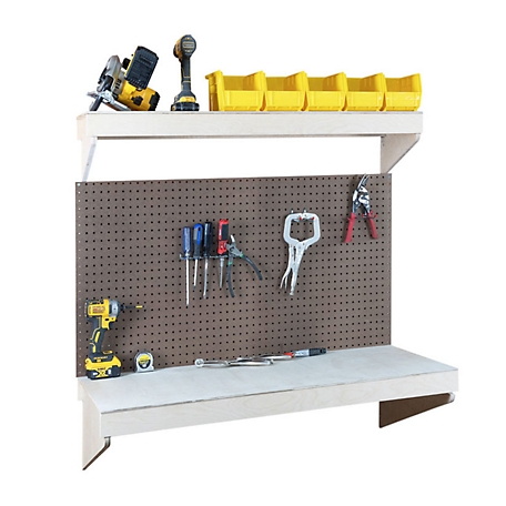SHEDorize Workbench with Pegboard and Accessories, Unfinished (24 in. x 48 in.), SWPA2448U