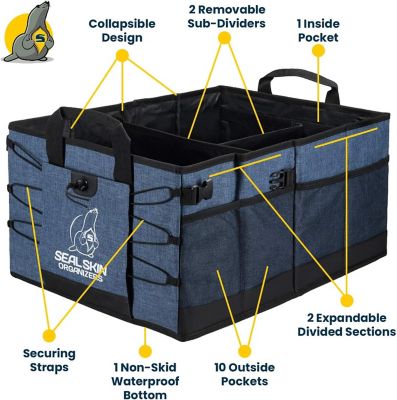 Image showing  Heavy Duty Trunk Organizer for SUV & Car, Collapsible Storage with Adjustable Sections