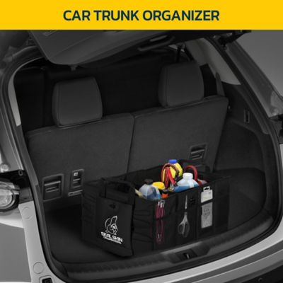 Image showing  Car Trunk Organizer Foldable Large Storage with Dividers for Cars, 23.6 x 14.6 x 12.2in., Black