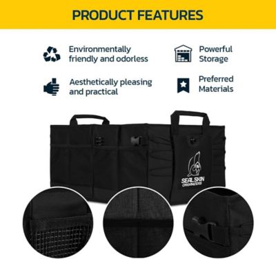 Image showing  Car Trunk Organizer Foldable Large Storage with Dividers for Cars, 23.6 x 14.6 x 12.2in., Black