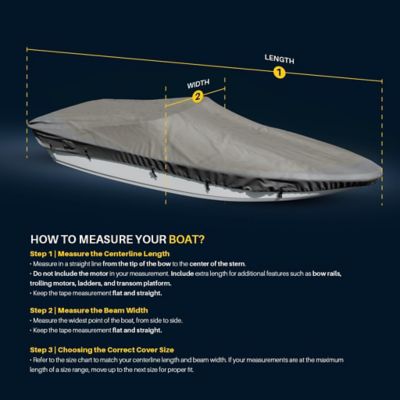 Image showing 6 th Seal Skin Covers Pro-Style Waterproof Trailerable Boat Cover for V-Hull, Runabout and Fishing Boats, Size 2, Gray