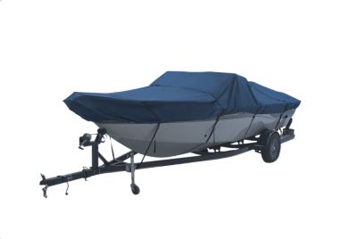 Seal Skin Covers Pro-Style Waterproof Trailerable Boat Cover for V-Hull, Runabout and Fishing Boats, Size 2, Navy Blue