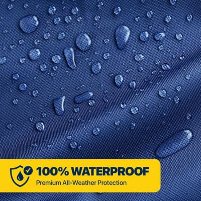 Image showing  Heavy Duty T-Top Boat Cover, Waterproof & UV Resistant, Fits 30-32 ft. L x 120 in. W (Beam), Blue