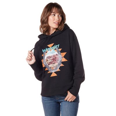 Image showing  Women's Retro Curved Hem Graphic Hoodie