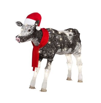 Gemmy 31.5 in. LED Crystal Splendor Baby Holstein Cow Christmas Decoration