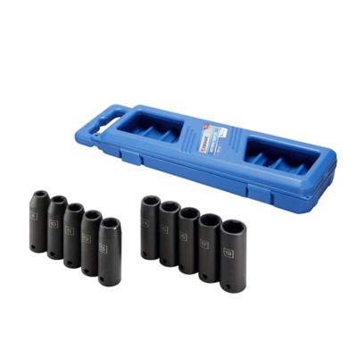 Image showing  1/2 in. Drive Metric Deep Impact Socket Set, 10 pc., KIV0053