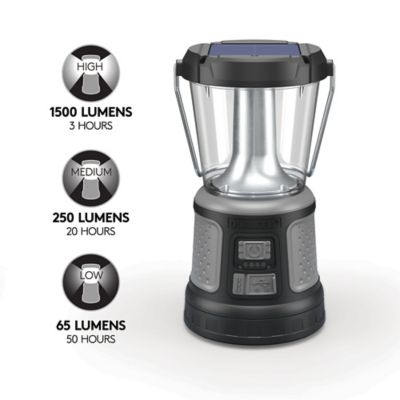 Image showing  1,500-Lumen Dual Power Solar Rechargeable Lantern with 4D Battery Backup