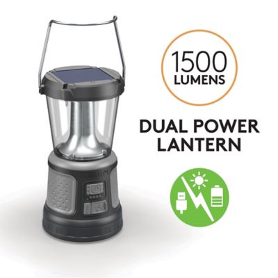 Image showing  1,500-Lumen Dual Power Solar Rechargeable Lantern with 4D Battery Backup