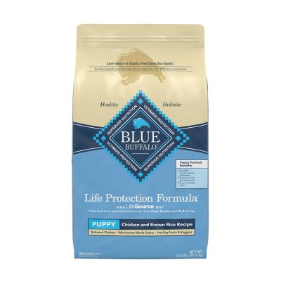 Blue Buffalo Life Protection Formula Natural Puppy Dry Dog Food, Chicken and Brown Rice For me, I love that this food is made with real Chicken as it's first ingredients and fruits and veggies as well