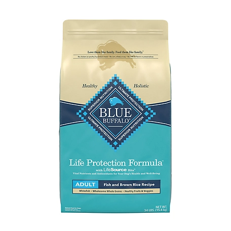 Blue Buffalo Life Protection Formula Natural Adult Dry Dog Food, Fish and Brown Rice