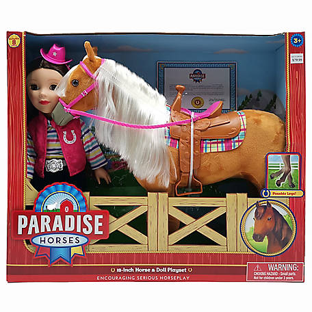 Paradise Horses 18 in. Horse & Doll Playset