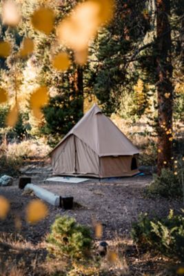 Image showing  Regatta Canvas Bell Tent 16 ft. with Stove Jack, 4 Season Camping & Glamping Yurt Tent (Sandstone Beige)