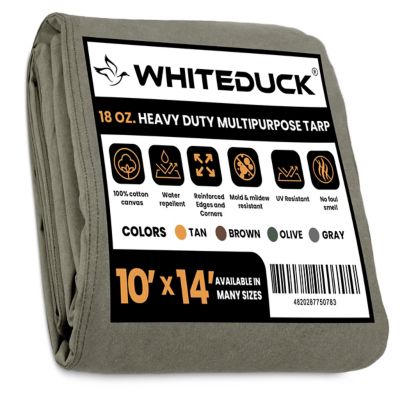 White Duck Canvas Tarpaulin 18 oz. 10x14 Olive, IX-K8JE-H6KN